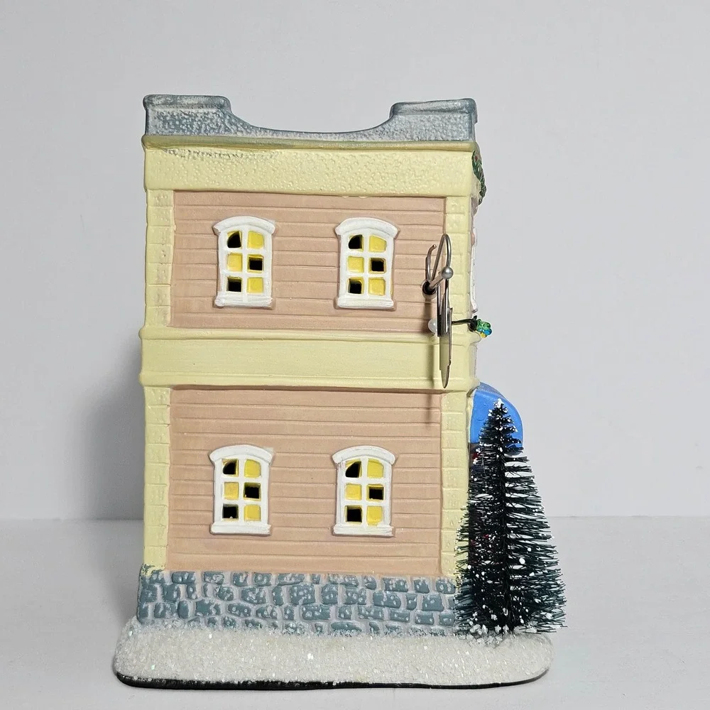 St Nicholas Square Barbershop Illuminated Village Collection Christmas Building